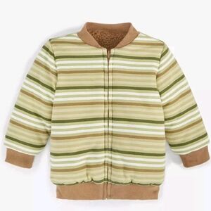 First ImpressionsBaby Boys Reversible Faux-Sherpa Striped Jacket Sz 6-9mos